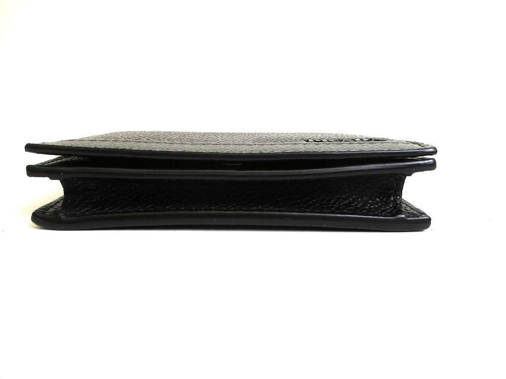 Authentic PRADA Black Grain Leather Card Case Card Holder #b085  Seller Refurbished