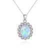 100% Natural Opal Silver Pendant Necklace Oval8*10mm 2ct Up Gemstone for Women & Girls Festival & Birthday Fine Jewelry Gift
