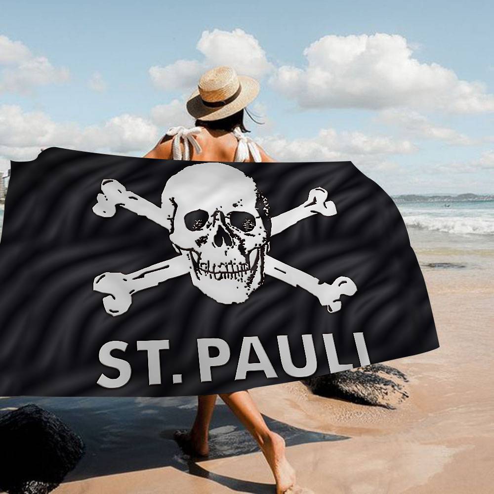 F-FC S-St. P-Pauli Mikrovláknový Potlačený Plážový Uterák Horská Turistika Joga Pláž Plávanie Beh Absorpčný Mäkký Uterák