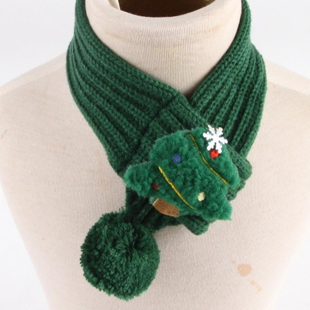 Decorative Red Green Pet Christmas Scarf Warm Cat Dog Scarf Cartoon Santa Claus Pet Warm Scarf Christmas Festival