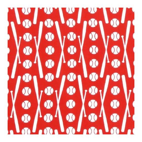 Somen Anbo Tenugui "Baseball Red" - Hand-dyed 100% Cotton, Tokuoka Fabric, Made In Japan (35cm X 100cm)