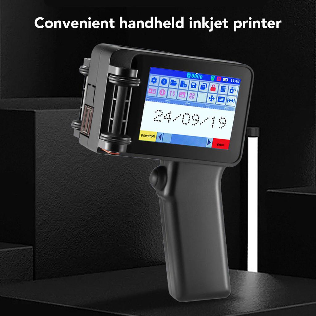 Imprimantă portabilă cu jet de cerneală, mică, portabilă, cu ecran tactil HD LED de 4,3 inchi, N6, fără cartuș, 12,7 mm, pentru cod QR, cod de bare
