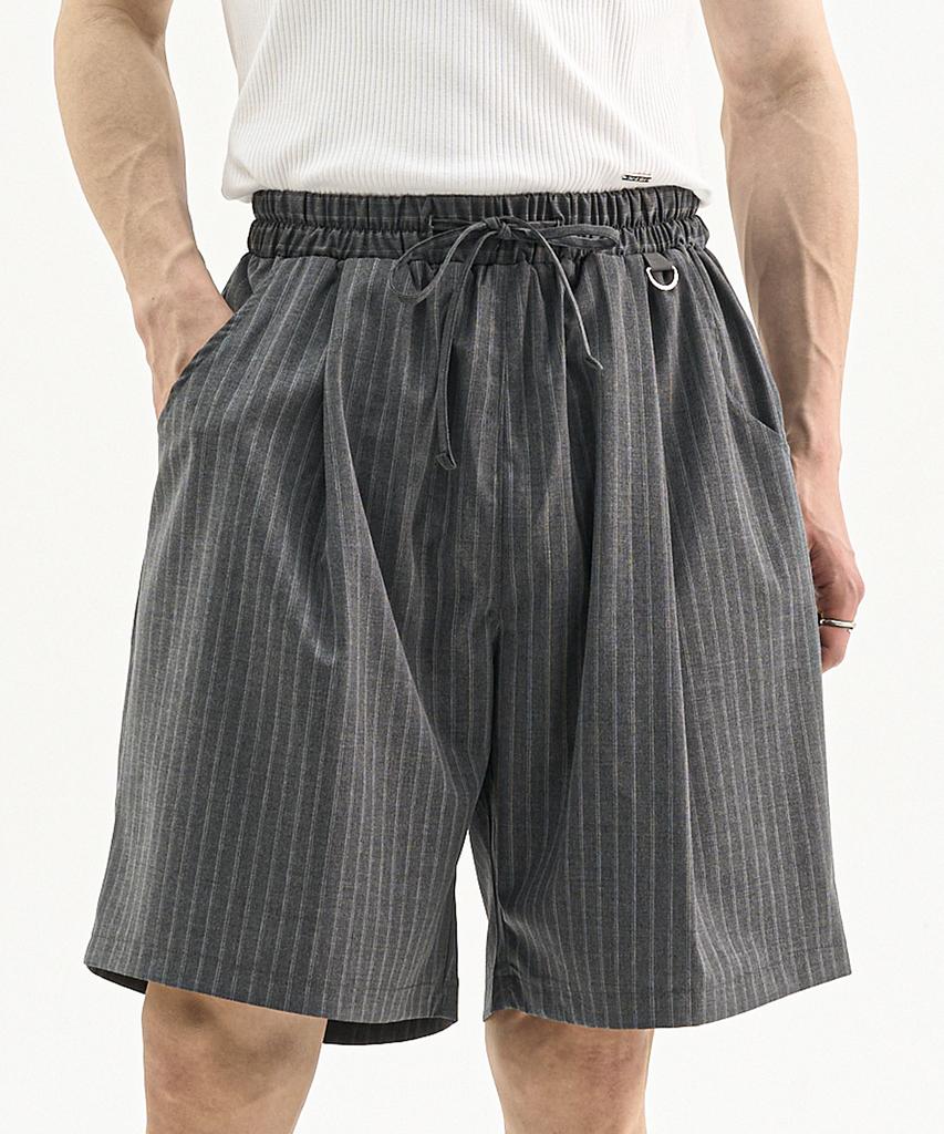 TRIP LE SENS Light Stripe Easy Elastic Half Pants_Gray