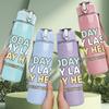 1PC Today Is My Last Day Here Slogan Print 750ml Color Plastic Sports Water Bottle Leakproof Flip Straw Lid Suitable for Sports Office Home Use