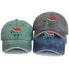 African Elephant Flags Print Adjustable Caps Rhinoceros Flags Washed Cotton Trucker Hat Inelastic Cotton Snapback Sun Hat