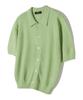TRILLION Washable Boucle Collar Short Sleeve Knit (Light Green)