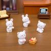 Adorable Resin Bear And Bunny Figurines Miniature Desk Car Decoration Cute Rabbit And Bear Ornaments