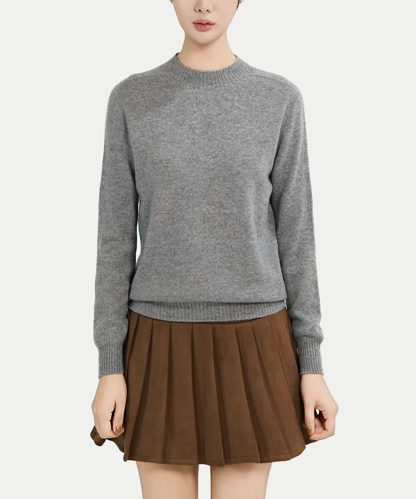 Keulleiseu 100% Wool Basic Knit Sweater_Pink