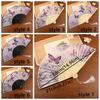 Chinese Style Silk Folding Fan Butterfly Pattern Handmade Handheld Fan Cooling with Tassel Decorative Fan Party Props