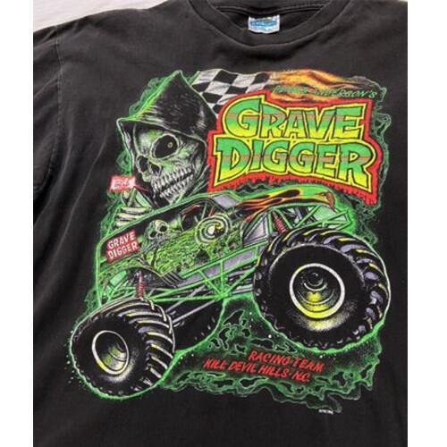 REBAJA Camiseta Retro Cavador de Tumbas Talla XL Monster Truck Básico Negro de los 90 Unisex Camiseta Unisex