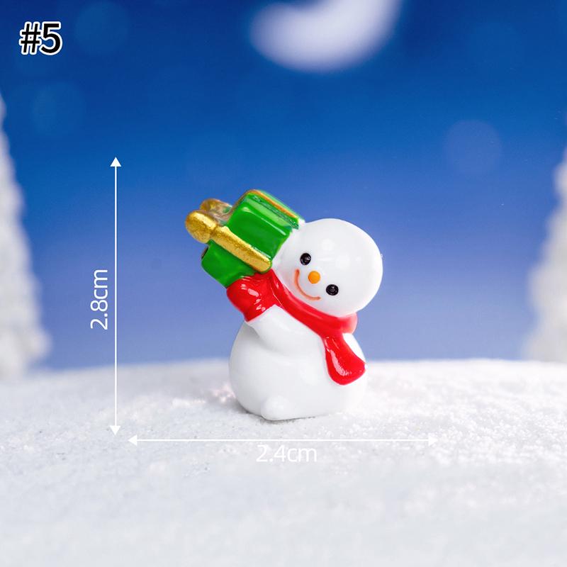 Mini Weihnachts-Schreibtischornament Schneemann Rentier Schneemann Harzfiguren Mikrolandschaft Navidad Xmas Neujahrsdekor