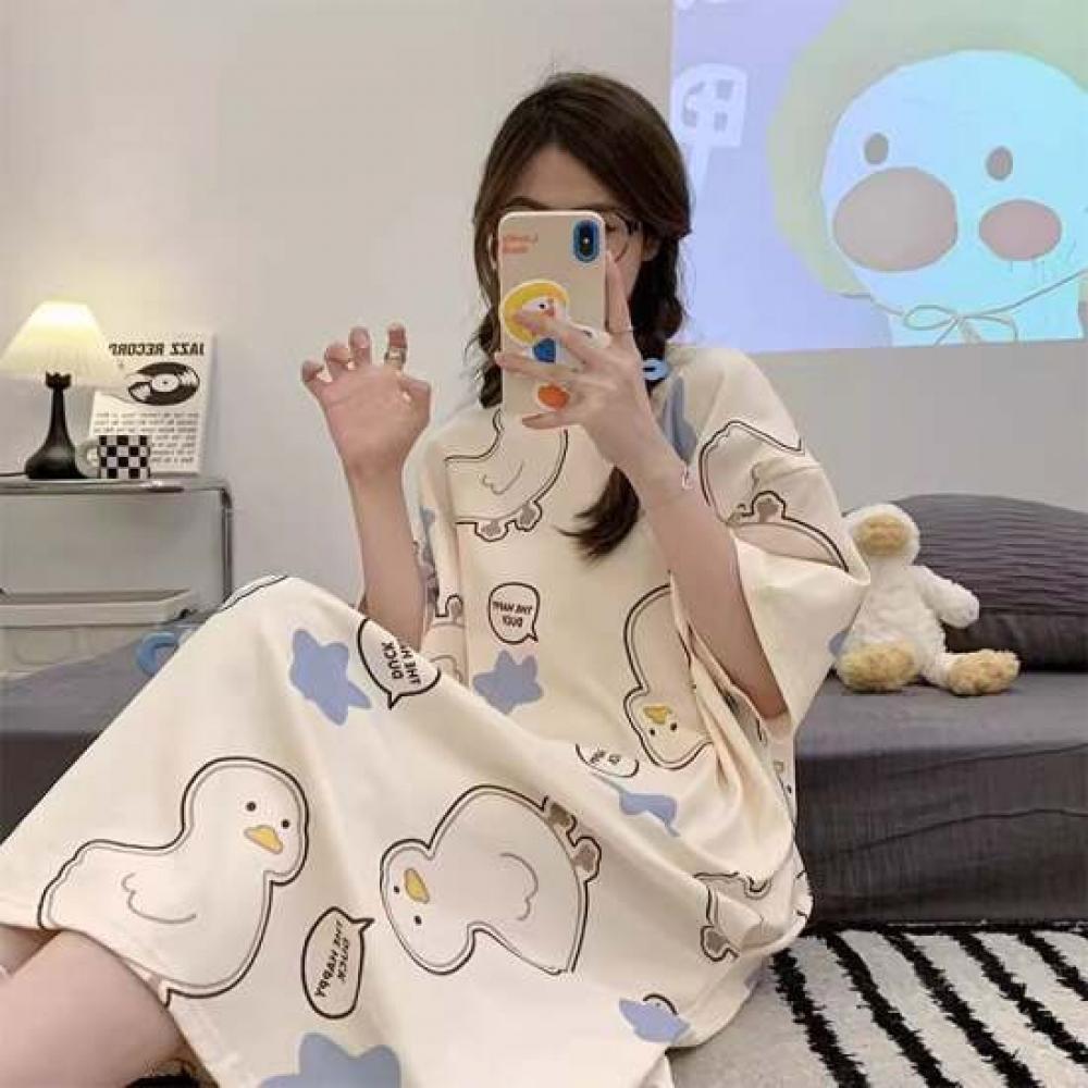 Shop Women Summer Short Sleeve Pastel Pajama Homewear Dress Won Wdr We93cd9
