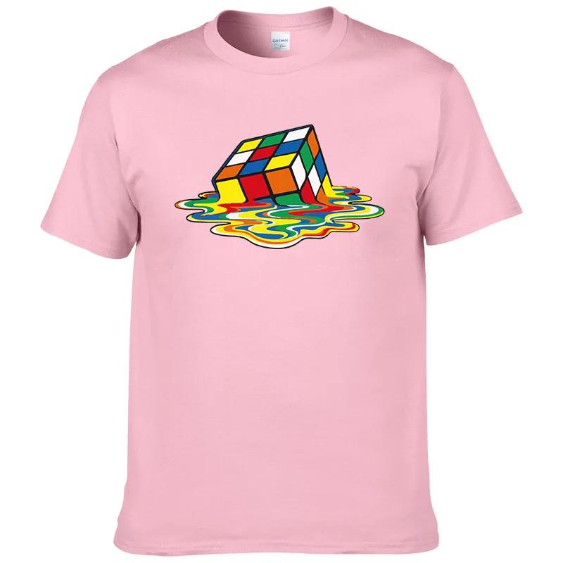 Summer Cotton T-Shirt Rubik's Printing T-Shirt Funny Hipster Graphic Tee Shirt Top Unisex Man Short Sleeve Cool Tees #304
