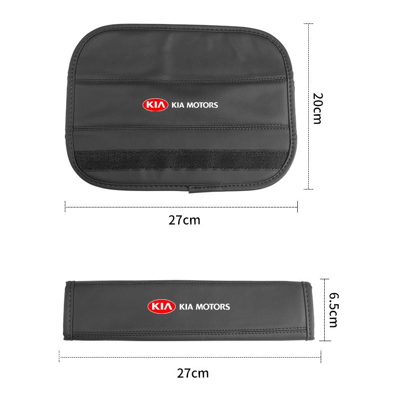 BBEH3 For KIA Leather Car Seat Belt Protector Pad Shoulder Strap Cover Interior Accessories Sorento Stinger Soul Spectra Niro Cadenza