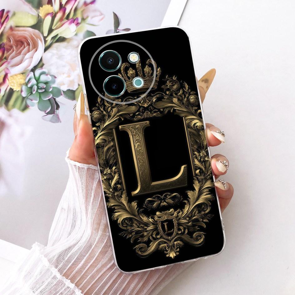 For Vivo Y38 Y58 5G Case For Vivo Y200i Y200T Cute Crown Letters Soft Silicone Couple Phone Case For VivoY38 VivoY58 V2355 Funda