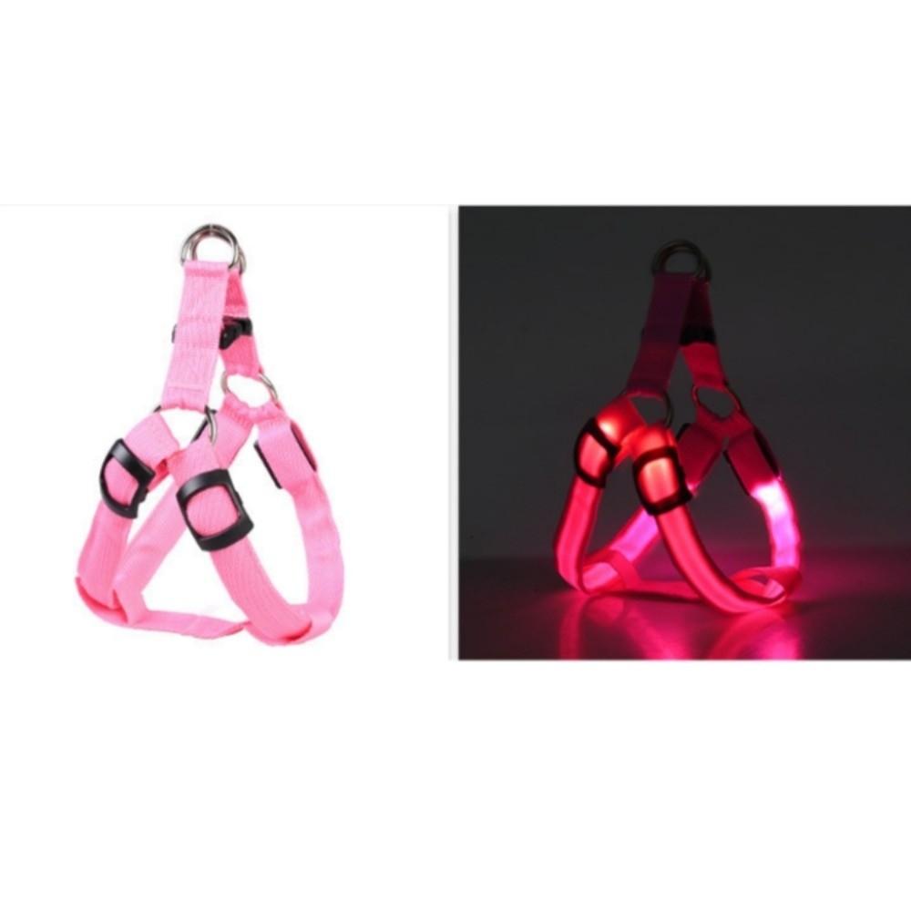 Light Up LED Dog Harness Adjustable Rechargeable Luminous Pet Chest Strap Soft Flashing Dog Glowing Vest Outdoor Activities
