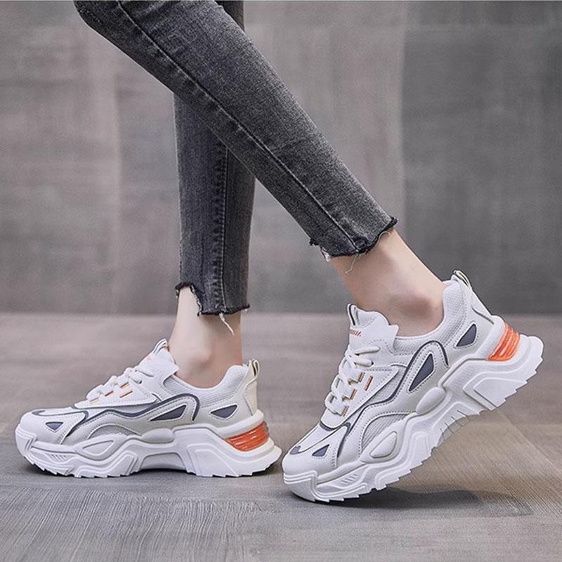Sneakers for Women Thick Sole Fashion Women's Tennis Mixed Color Casual Thick Sole Heightent Autumn Student Sports Running Shoes
