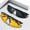 Men Cycling Sunglasses Lightweight Plastic Half Frame Yellow Night Vision Outdoor UV Protection Shades Sun Glasses