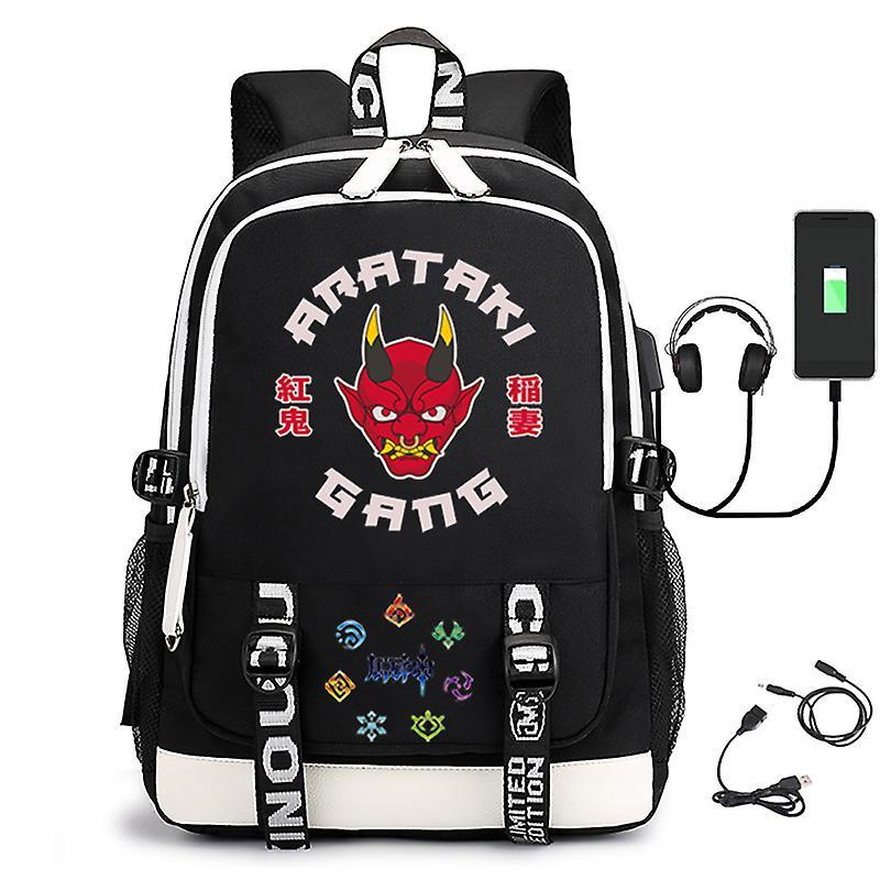 Genshin Impact Cosplay Backpack Schoolbag Teens Students Boys Girls Anime Cartoon Oxford Waterproof School Bag Travel Laptop Bag Less