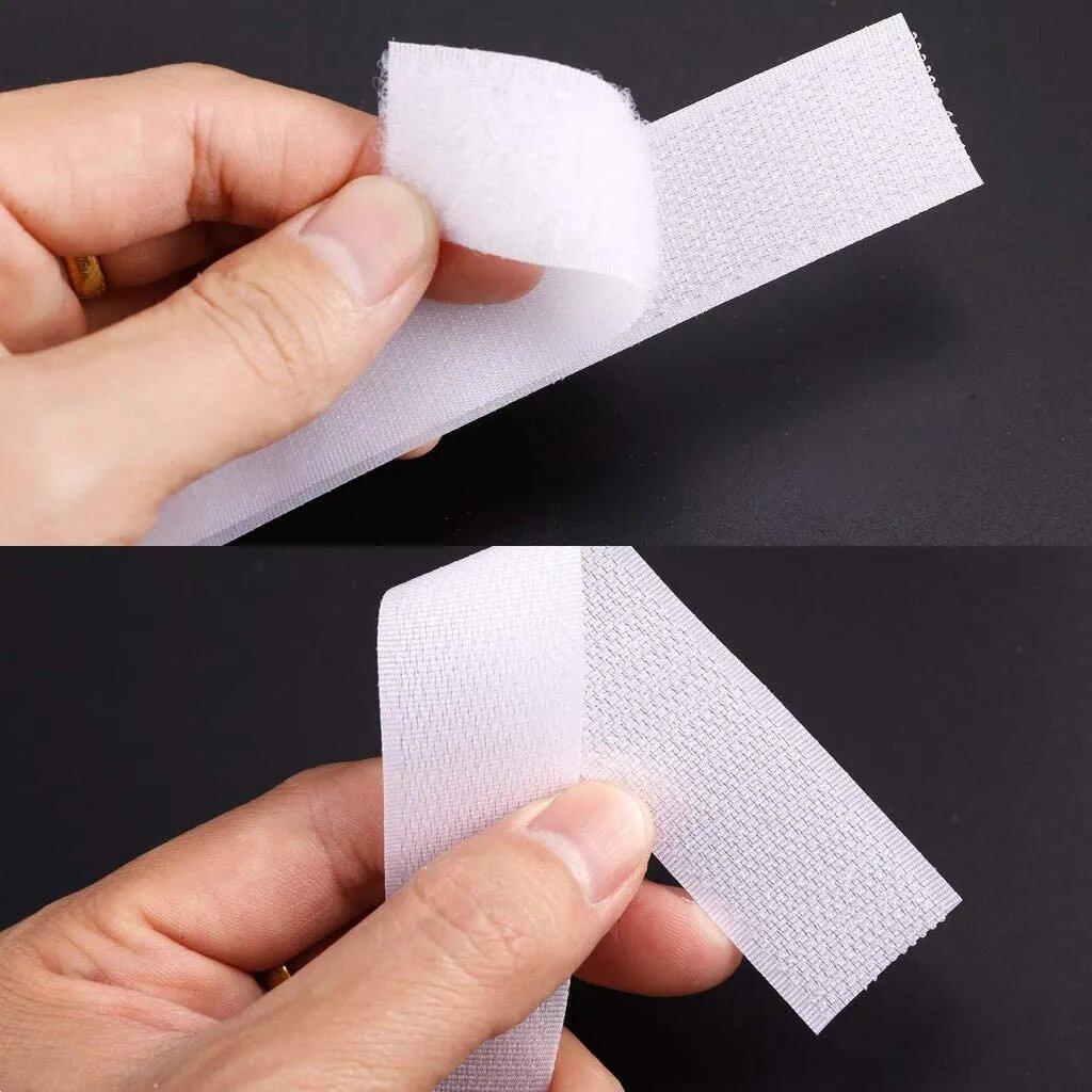 Wit 1/3/5M Naai-op Klittenband Niet-Zelfklevende Sluitstrip Nylon Stoffen Band voor DIY Kleding Schoenen Ineengrijpende Klittenband