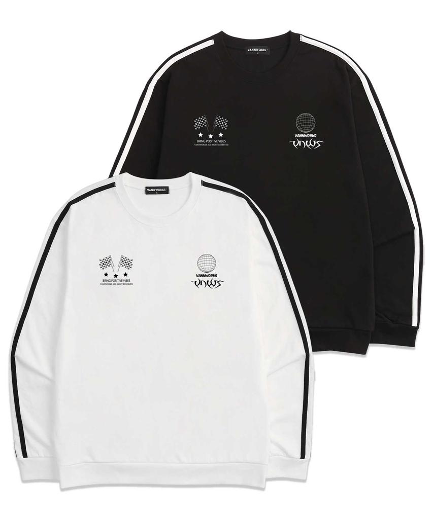 VANNWORKS Street Sleeve Tape Sweatshirt (Vls0097) Black