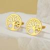 My Shape Men's Cufflinks Tree of Life Cuff Links Family Tree Round Cufflinks Business Wedding Suit Shirt Stainless Steel Jewelry