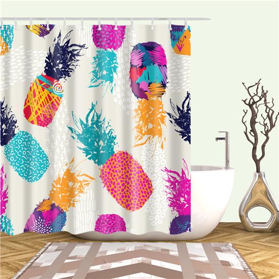 Tropische Kaktuspflanze Ananas Duschvorhänge Badezimmervorhang Cortina Ducha Frabic Wasserdichtes Polyester Badvorhang