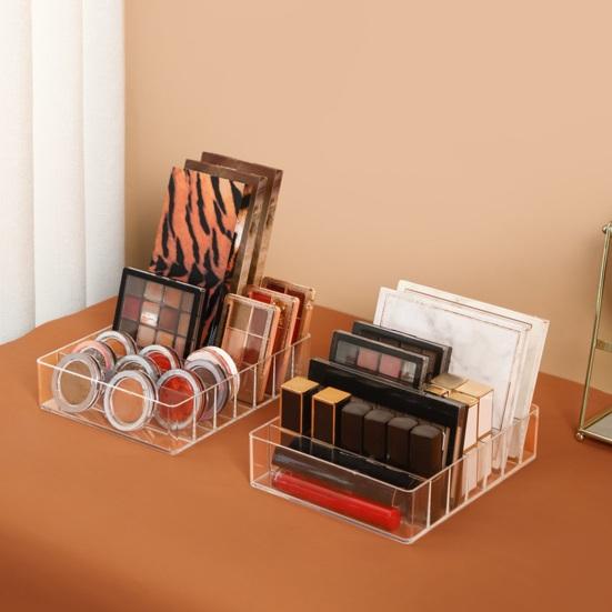7 Grids Makeup Organizer Tray Storage Holder Large Capacity Transparent Design Multipurpose Eyeshadow Palette Makeup Holder
