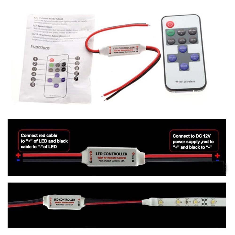 12V RF Wireless Remote Controller Dimmer for LED Strip Light