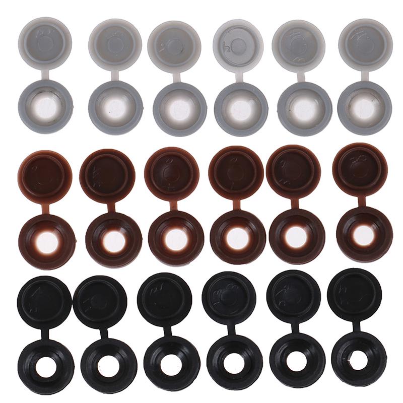 50Pc Hinged Plastic Screw Fold Caps Button For Exterior Snap Buttons Furniture Decorative Cover