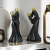 Dancing Couple Statue Resin Abstract Couple Ornament Desktop Hugging Couple Sculpture for Bedroom