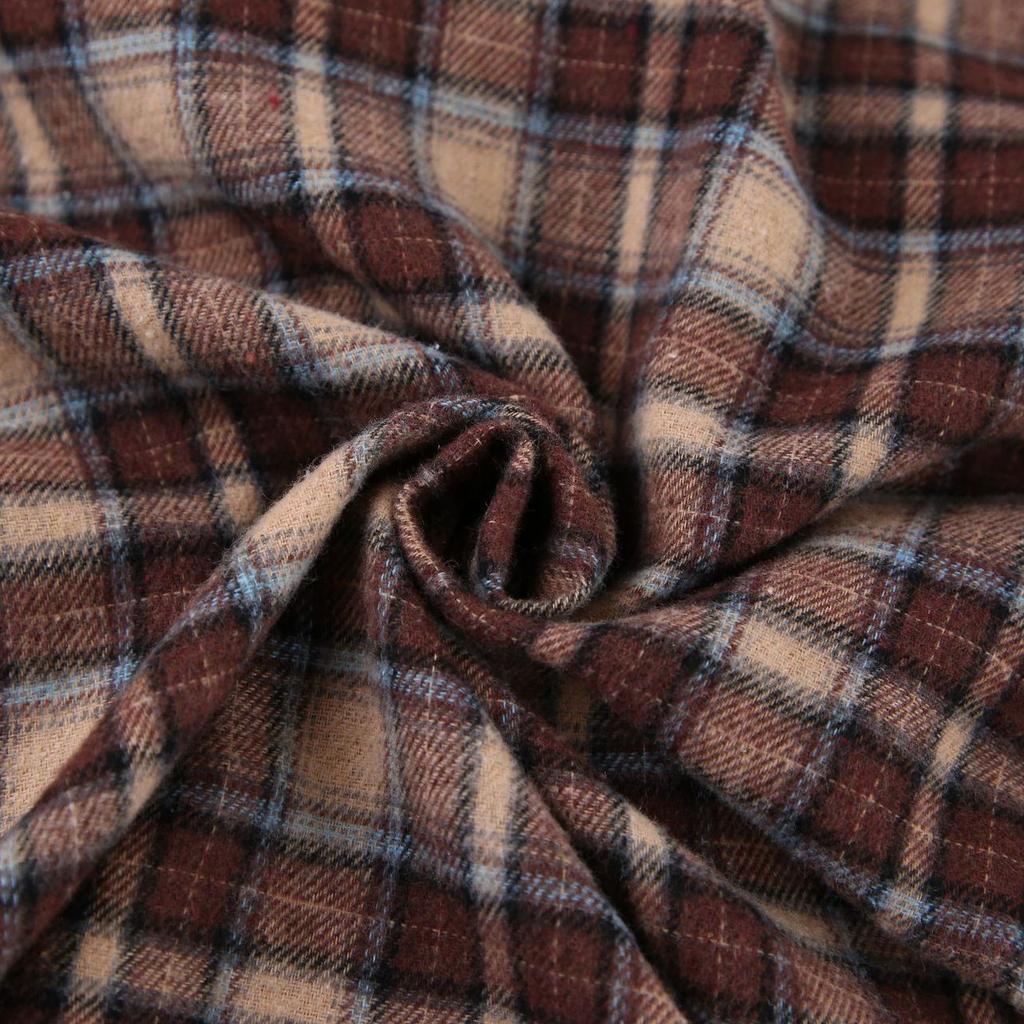 Spring Autumn Retro Plaid Checkered Shirt Women's Long Sleeve Blouse Loose Single Breasted Casual Shirt