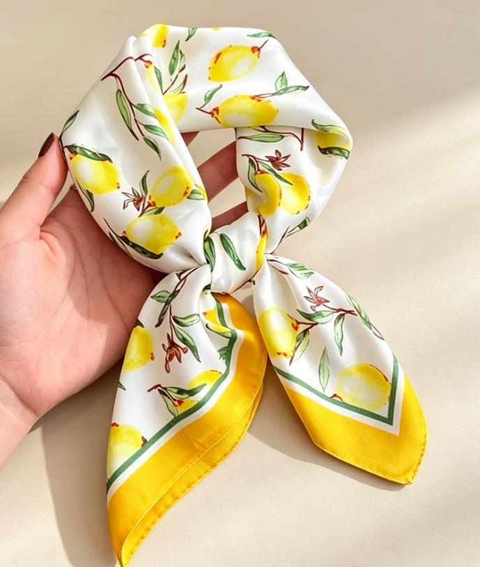 70 Silk Scarf: High-End Korean Style, Versatile Professional Imitation Silk, Retro Printed Women's Scarf