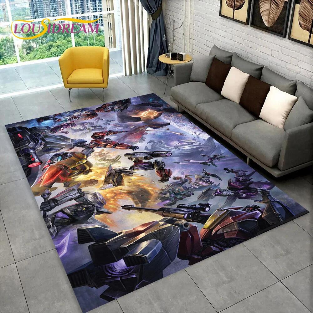 Cartoon T-Transformers Autobots 3D Rug Carpet for Living Room Bedroom Home Decor,Floor Mat Non-slip for Sofa Doormat Gift Kids