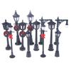 2/12Pcs Dollhouse Mini Christmas Street Lights Garden Street Lights Simulation Model Miniatures Lights Ornaments Home Decor