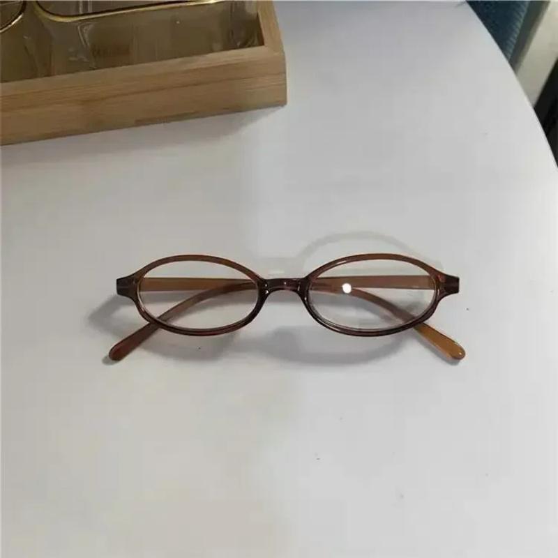 Y2K – lunettes ovales rétro pour femmes, monture rouge et verte, verres décoratifs pour ordinateur, Anti-bleu, avec conduite en bord de mer