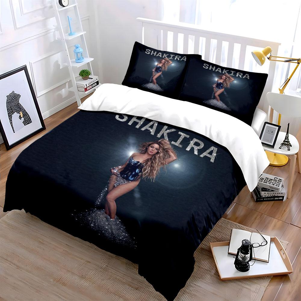 Shakira Glitter Beddengoed Set Beddengoed Dekbedovertrek Set Dekbedovertrek Kussenslopen (1*Dekbedovertrek 2*Kussenslopen, zonder dekbedvulling)