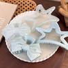 Sweet Cream Blue Bow Five-Pointed Star Hair Clip Geometry Hair Claw For Women Elegant Bowknot Crab Barrettes Hair Accessories