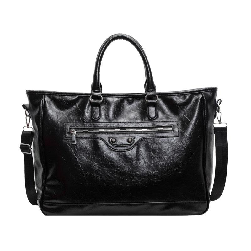 Leisure Large Capacity Tote Bag  New Women's Shopping Travel Red Handbags Retro PU Leather College Student One Shoulder Bags