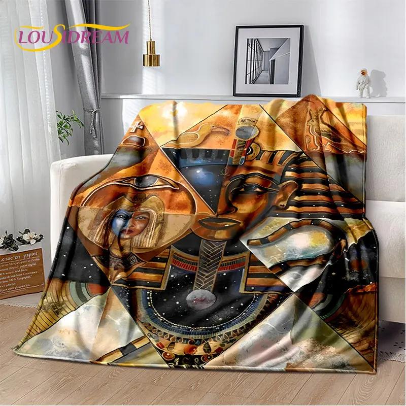 Anubis Mısır Ölüm Mitolojisi Horus Yumuşak Peluş Battaniye, Flanel Battaniye Oturma Odası Yatak Odası Yatak Kanepe Piknik Çocuklar için Battaniye