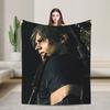 Leon Kennedy Throw Blanket Super Soft Funny Blanket  For Couch Chair Travel Flannel Bedspread Bed Cover