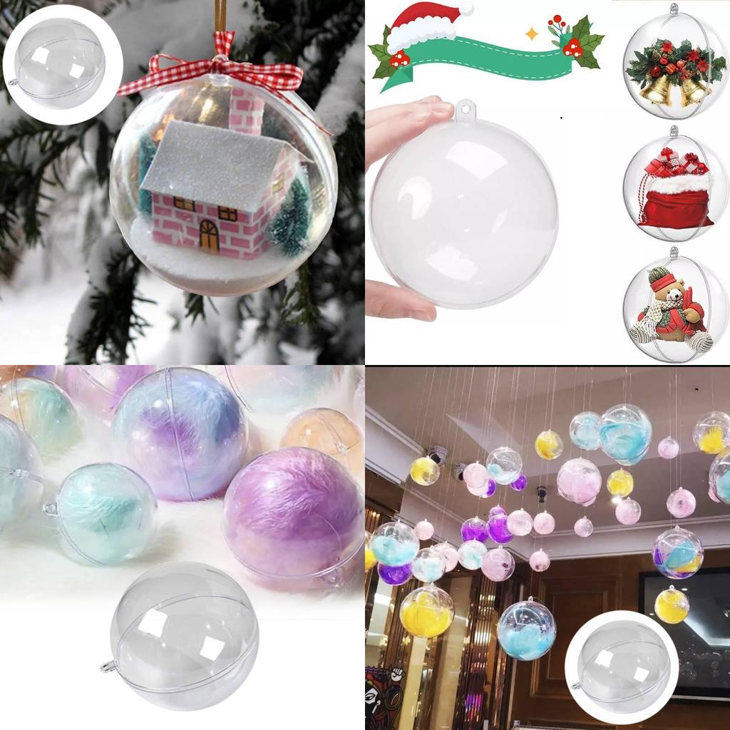 Veelzijdige 4cm tot 20cm Transparante Plastic Hangende Ornamenten Ideaal Voor Kerstdecoratie