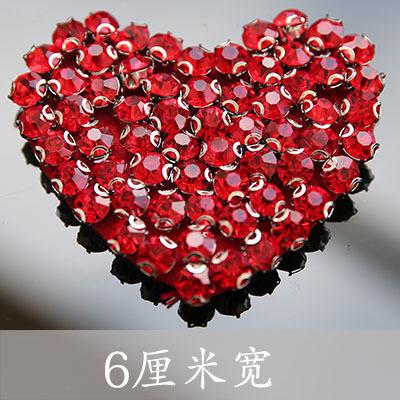 Red Heart Rhinestones Bead Brooch Patches Applique Vintage Crystal Fabric Sew On Patch Fashion Clothing Bags Decoration Patch