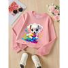 Girls' Crewneck Sweatshirt Colorful Paint Splatter Puppy Art Machine Washable, Spring And Autumn