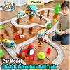 Non-Toxic Engineer Electric Adventure Rail Train Educational Toys Diy High-Speed Train Track Model Car Children Toys For Children Kids Gifts