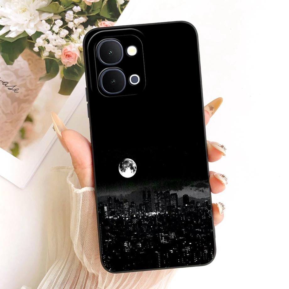 For Vivo Y31D 4G V2543 Vivo Y51 Pro 5G IQOO Z11X Y500i Phone Case Floral Moon Nigth Bow Pattern Funda Soft Matte Silicone Cover