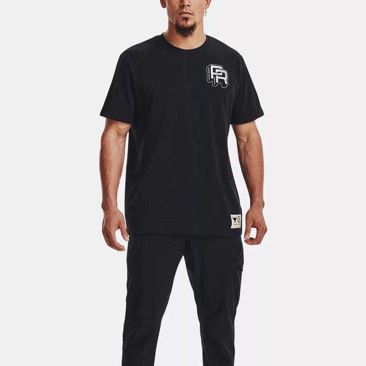 Under Armour Projekt Rock Jednofarebné Tričko s Okrúhlym Výstrihom a Krátkym Rukávom Pánske Vrchné Oblečenie Čierna 1379114-001