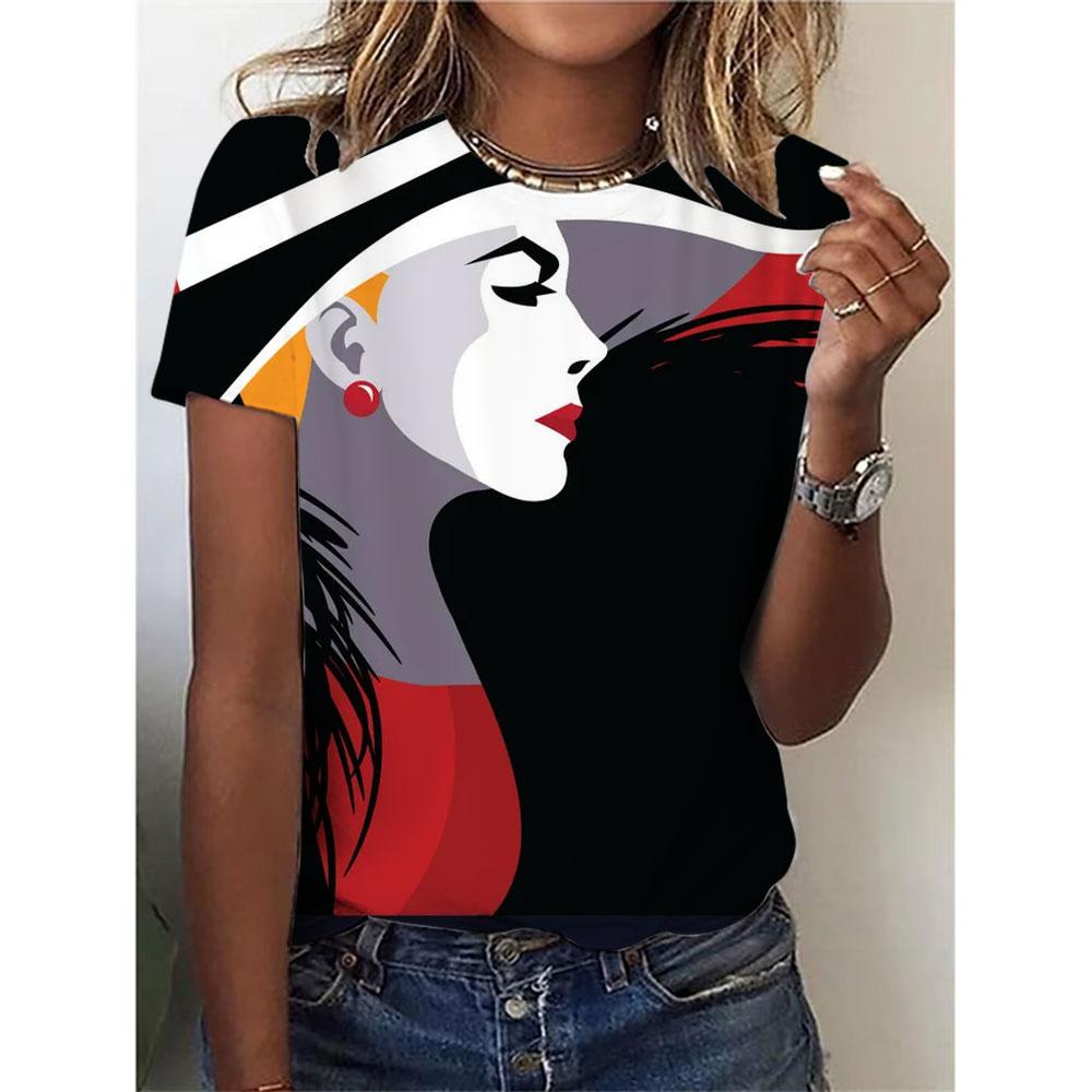 Mode Modern Meisjes T-shirt 3D Print Dames Pullover Y2k Kleding Korte Mouw Tops Ronde Hals Tees Sport Casual Shirt Blouse
