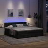 Ottoman Bed with Mattress & LEDs Dark Grey 180 X 200 Cm Fabric