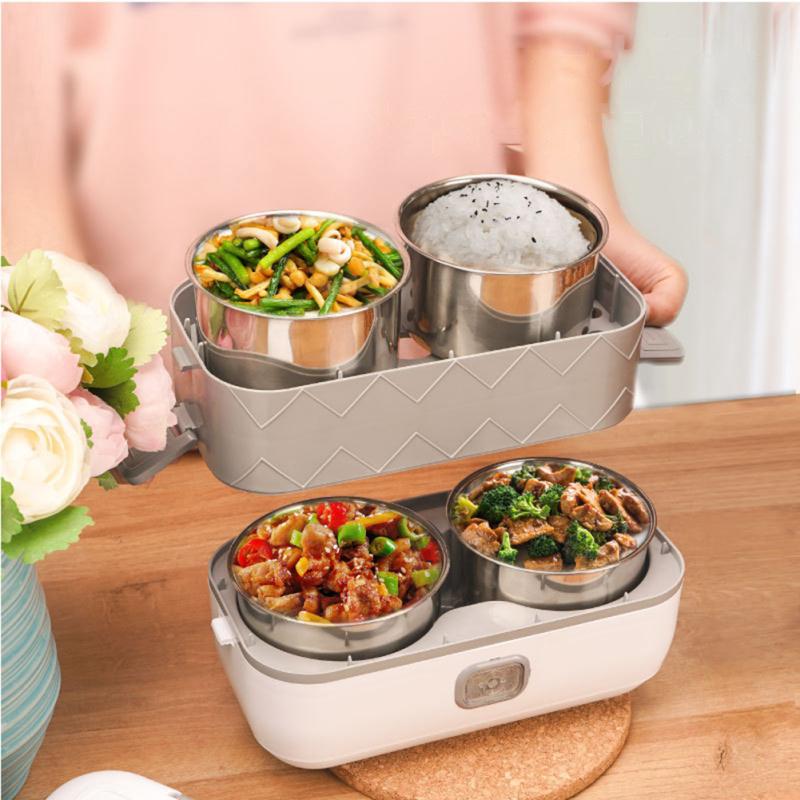 Boîte à déjeuner chauffante électrique 200w, boîte à Bento multifonctionnelle Portable, récipient alimentaire avec poignée Design